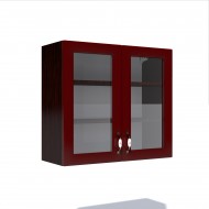Corp superior vitrina 80 cu 2 usi Zebra MDF rosu simplu Corp superior vitrina 80 cu 2 usi Zebra MDF rosu simplu